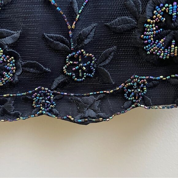 Elegant Vintage beaded scalloped hem Glam formal top Size 16 - Picture 6 of 6